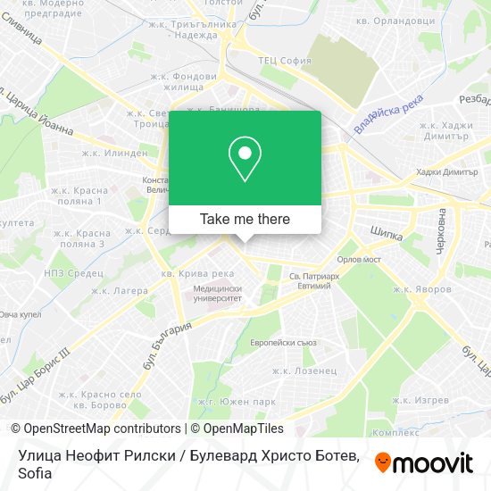 Карта Улица Неофит Рилски / Булевард Христо Ботев