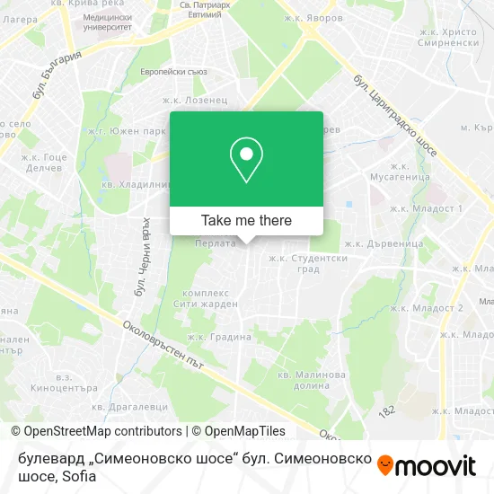 Карта булевард „Симеоновско шосе“ бул. Симеоновско шосе
