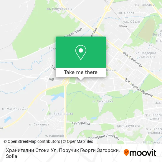Карта Хранителни Стоки Ул. Поручик Георги Загорски