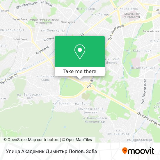 Карта Улица Академик Димитър Попов