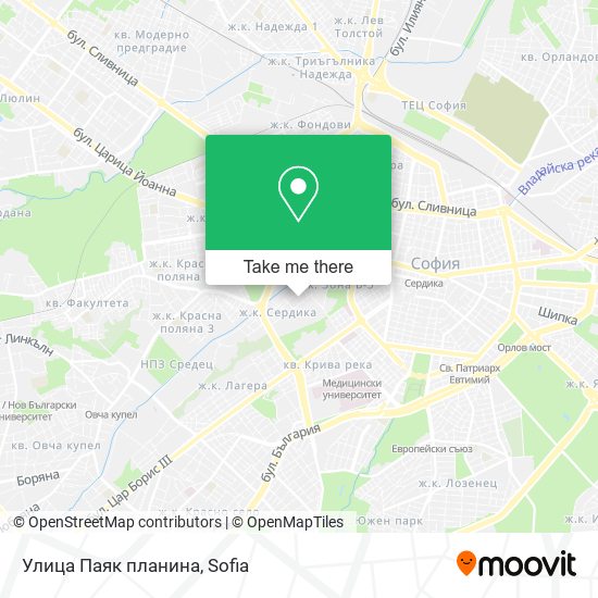 Карта Улица Паяк планина