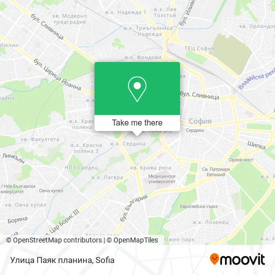 Карта Улица Паяк планина