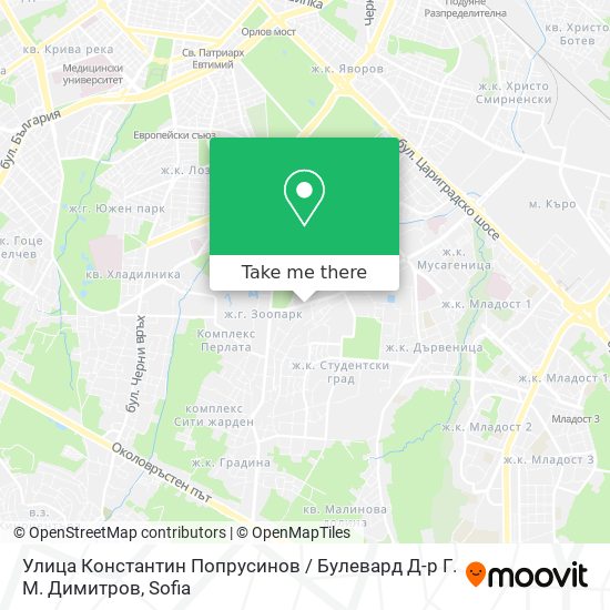Карта Улица Константин Попрусинов / Булевард Д-р Г. М. Димитров