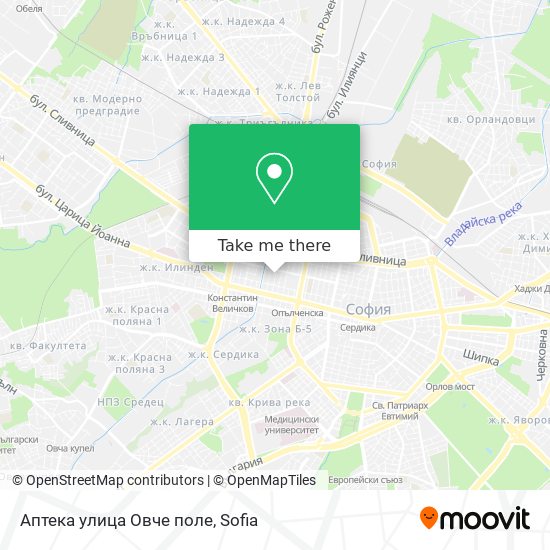 Аптека улица Овче поле map