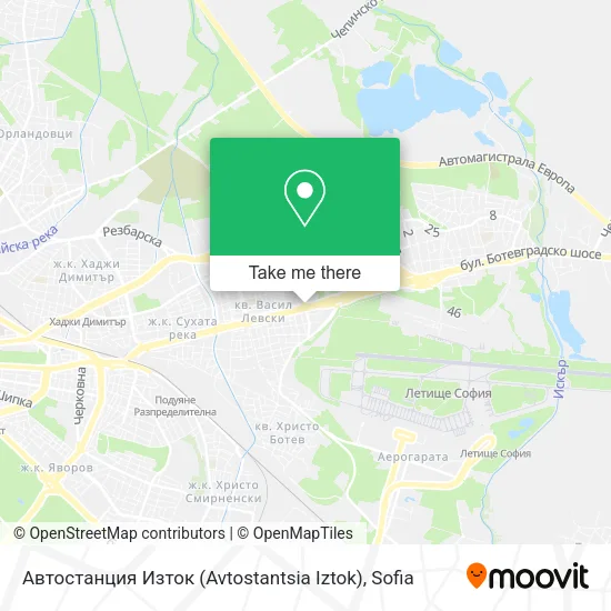 Карта Автостанция Изток (Avtostantsia Iztok)