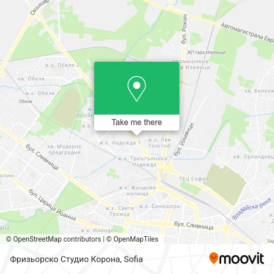 Карта Фризьорско Студио Корона