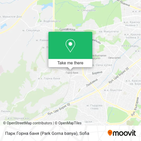 Карта Парк Горна баня (Park Gorna banya)