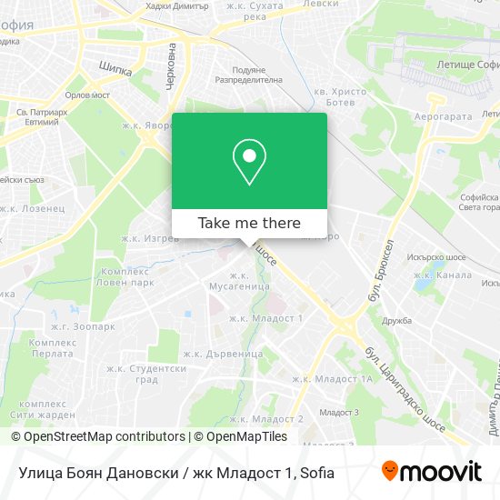 Улица Боян Дановски / жк Младост 1 map