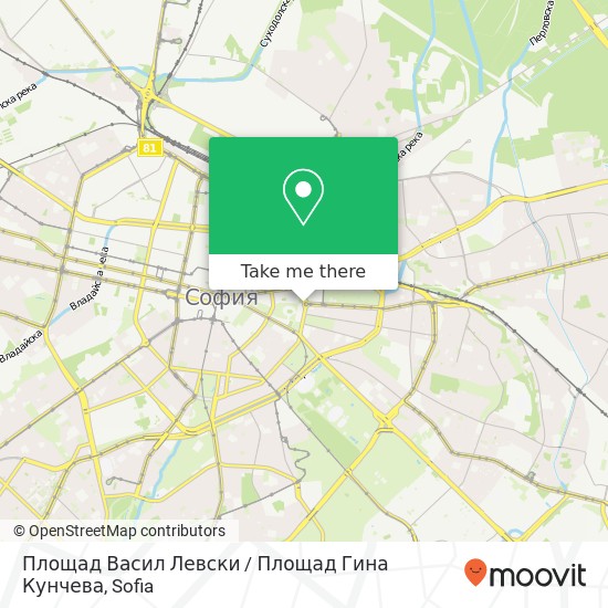 Карта Площад Васил Левски / Площад Гина Кунчева