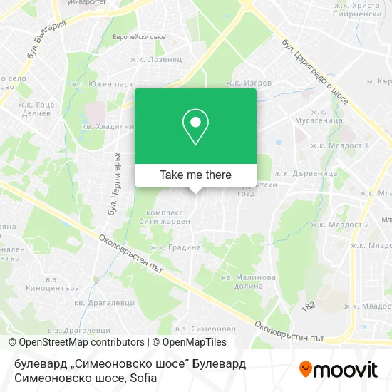 Карта булевард „Симеоновско шосе“ Булевард Симеоновско шосе