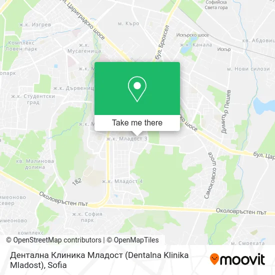 Карта Дентална Клиника Младост (Dentalna Klinika Mladost)