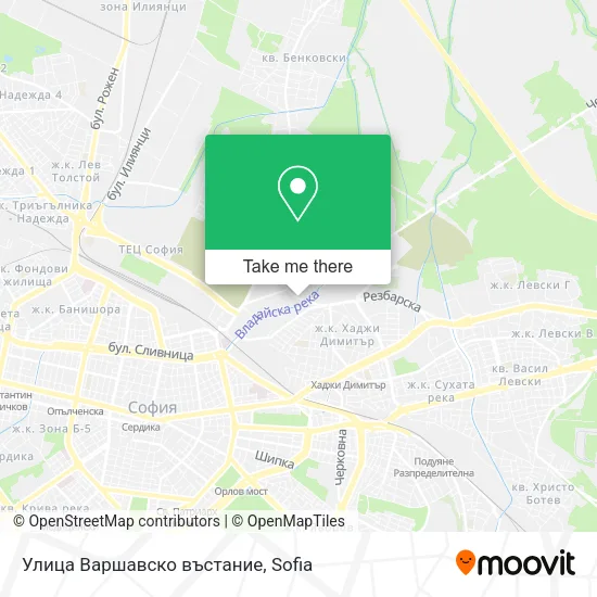 Карта Улица Варшавско въстание
