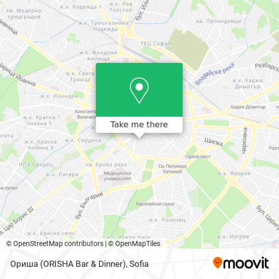 Карта Ориша (ORISHA Bar & Dinner)