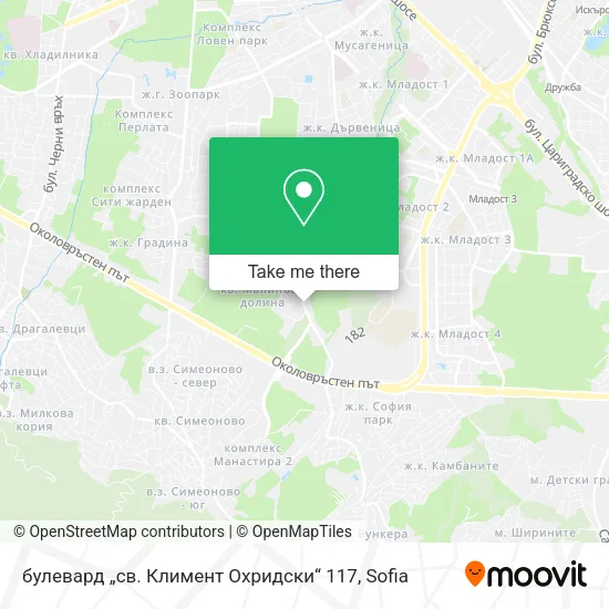 Карта булевард „св. Климент Охридски“ 117