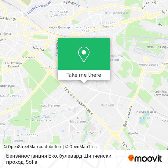 Бензиностанция Еко, булевард Шипченски проход map