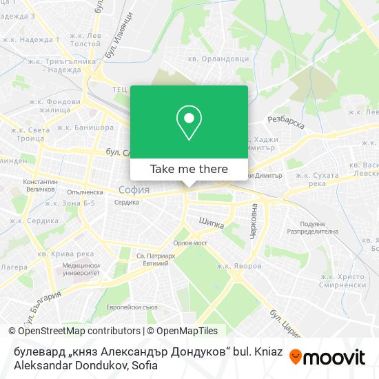 булевард „княз Александър Дондуков“ bul. Kniaz Aleksandar Dondukov map