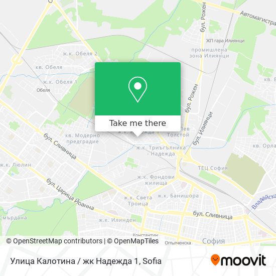 Карта Улица Калотина / жк Надежда 1