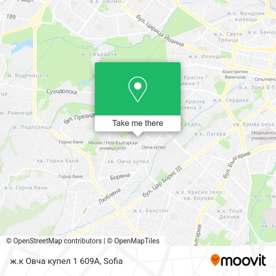 Карта ж.к Овча купел 1 609А