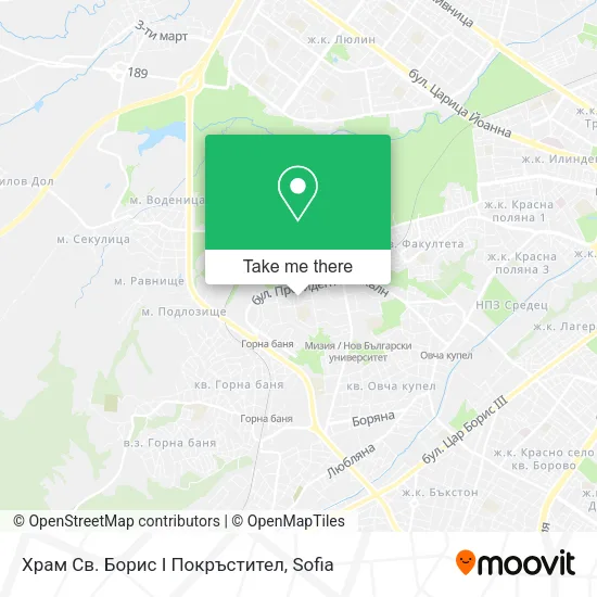 Карта Храм Св. Борис I Покръстител