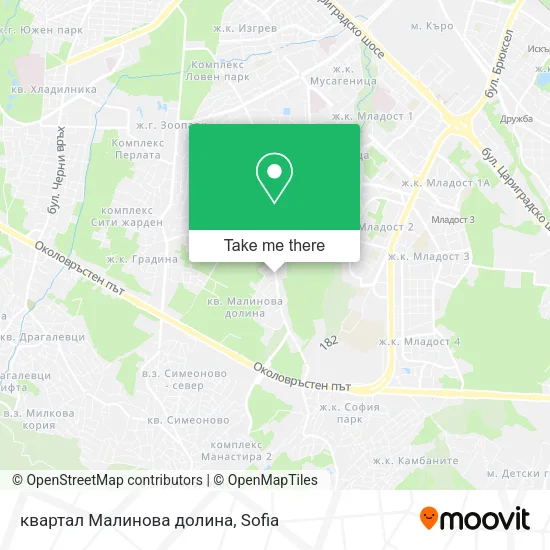 Карта квартал Малинова долина