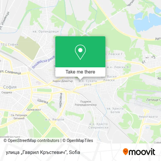 Карта улица „Гаврил Кръстевич“
