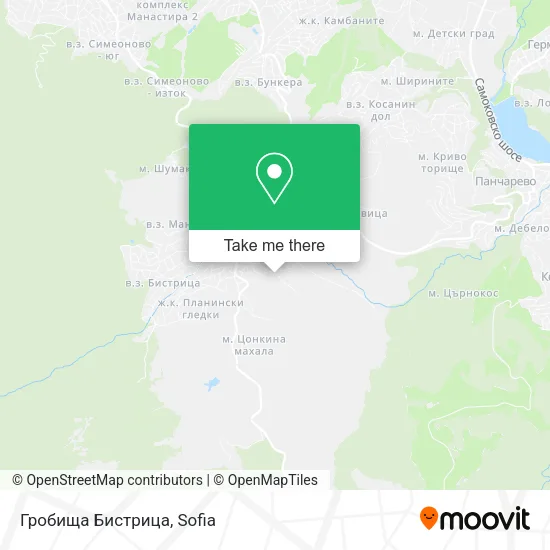 Карта Гробища Бистрица