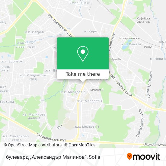 Карта булевард „Александър Малинов“