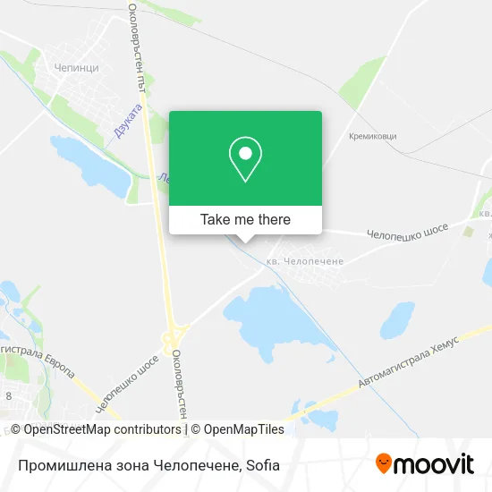 Карта Промишлена зона Челопечене