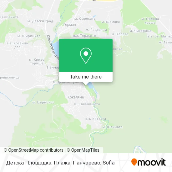 Карта Детска Площадка, Плажа, Панчарево
