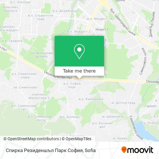 Карта Спирка Резиденшъл Парк София
