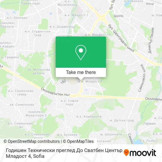 Карта Годишен Технически преглед До Сватбен Център Младост 4