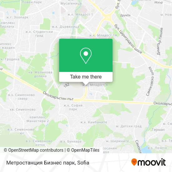Карта Метростанция Бизнес парк