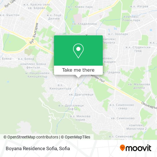 Boyana Residence Sofia map