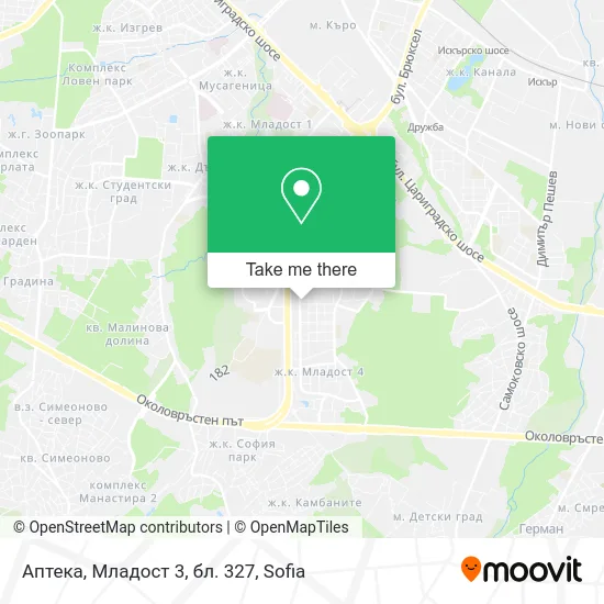 Карта Аптека, Младост 3, бл. 327