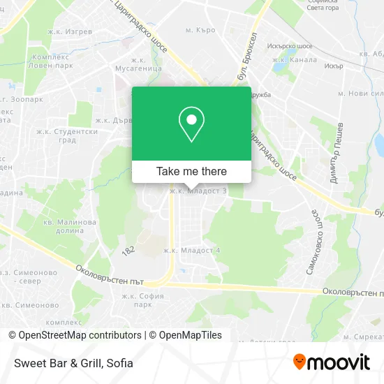 Карта Sweet Bar & Grill