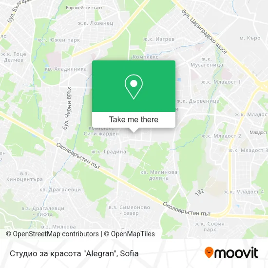 Карта Студио за красота "Alegran"