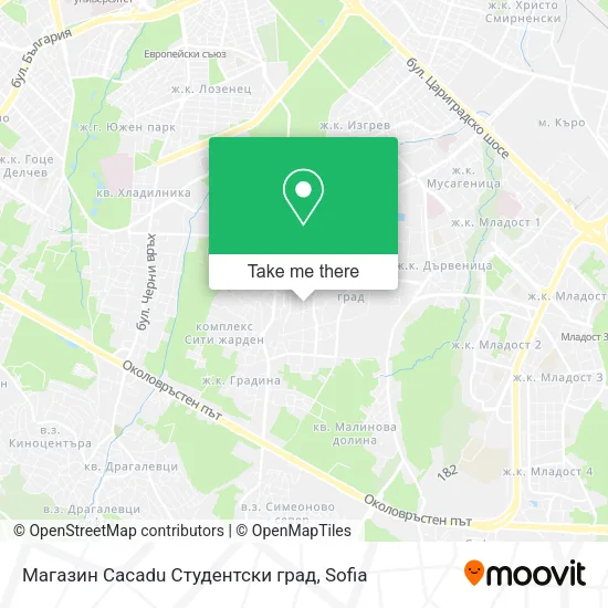 Карта Магазин Cacadu Студентски град