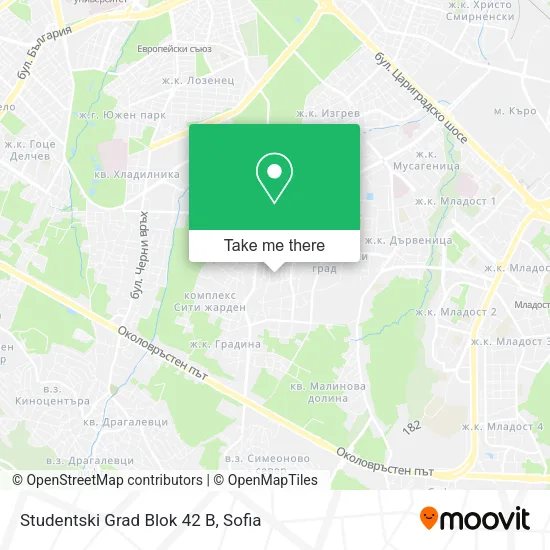 Карта Studentski Grad Blok 42 B