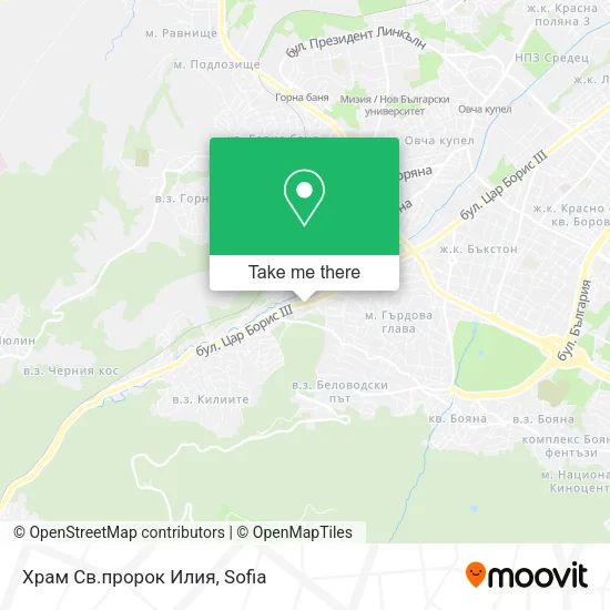 Карта Храм Св.пророк Илия