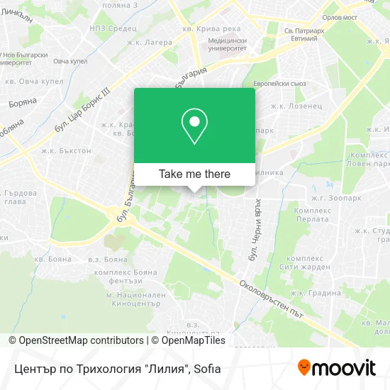 Карта Център по Трихология "Лилия"