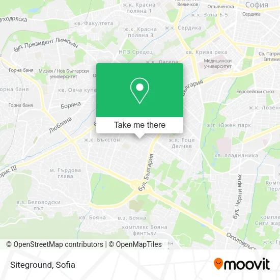 Карта Siteground