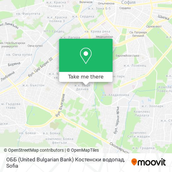 ОББ (United Bulgarian Bank) Костенски водопад map