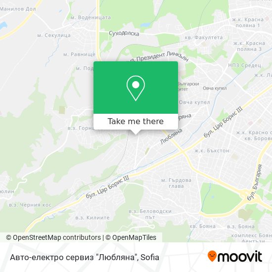 Карта Авто-електро сервиз "Любляна"