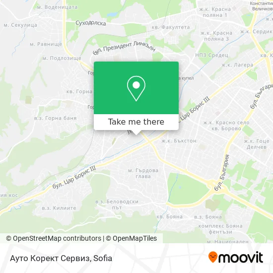 Карта Ауто Корект Сервиз