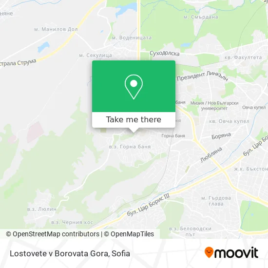Карта Lostovete v Borovata Gora