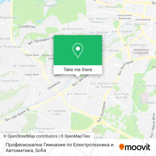 Карта Професионална Гимназия по Електротехника и Автоматика