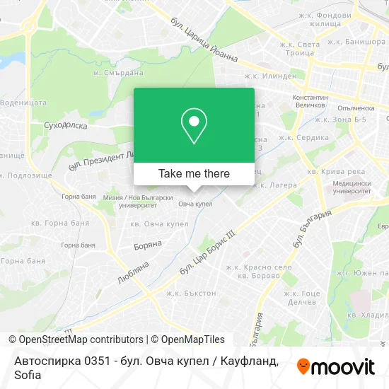 Карта Автоспирка 0351 - бул. Овча купел / Кауфланд