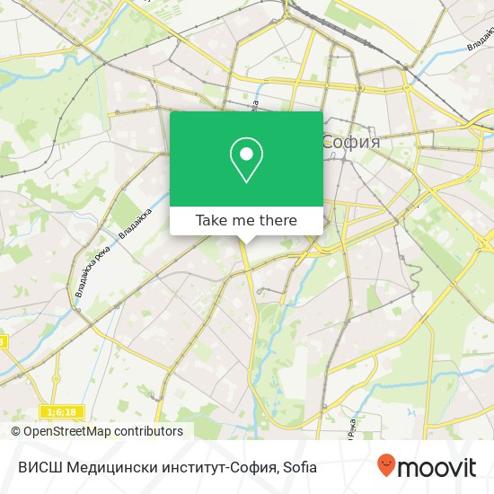 ВИСШ Медицински институт-София map