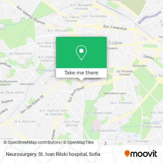 Neurosurgery, St. Ivan Rilski hospital map