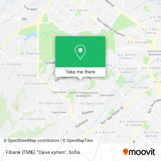 Карта Fibank (ПИБ) "Овча купел"